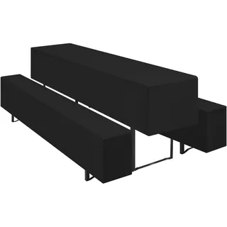 Teruntrue 3er-Sets Biertischhussen Bierbank-Auflage,Schwarz Biertisch und Bankgarnitur Husse für 70x220cm Tischbreite für Festzeltgarnituren Bierbank Hussen(Schwarz)