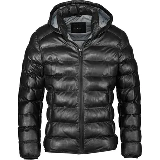 Lederjacke BUGATTI "BUCLAUDIUS", Herren, Gr. 54, schwarz, Obermaterial: 100% Lammleder LEL. Futter: 100% Polyester PES. 100% Polyester PES., uni, modern fit, Rundhals, Jacken Lederjacke, mit Reißverschlusstaschen