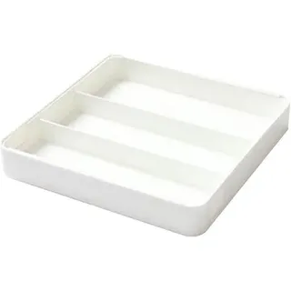 Universal Küchen Utensil Organizer mit Faltsystem, multifunktioneller Besteck Organizer, Besteck und Tellerlagerraum, verstaubare Schale für Küchenorganisation - Weiß