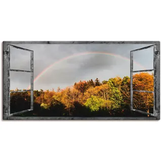 Artland Wandbild »Fensterblick - Regenbogen«, Fensterblick, (1 St.), als Leinwandbild, Wandaufkleber in verschied. Größen Artland bunt