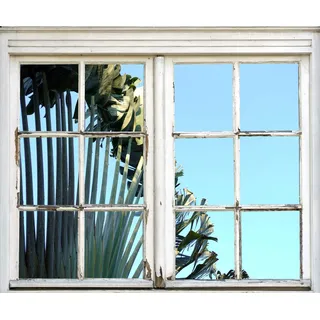 queence Wandsticker »Blätter« Wandsticker, Wandbild, selbstklebend, 3D, Fenster, blau