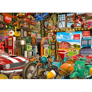 Vermont Christmas Company Antiques Garage Puzzle 1000 Teile – Vintage-Themenpuzzle für Erwachsene und Familien