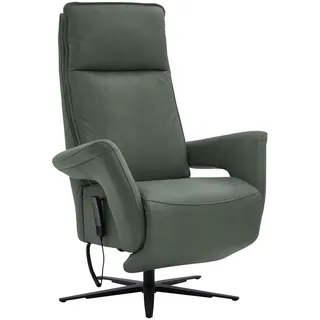 Valdera Relaxsessel , Dunkelgrün , Metall , Echtleder , Semi-Anilinleder , 83x123x87 cm , Goldenes M , Fußauswahl, Lederauswahl, Stoffauswahl , Wohnzimmer, Sessel, Ledersessel