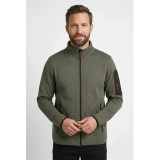 Fleecejacke ICEPEAK "BREDSTEDT", Herren, Gr. XL, granite, Obermaterial: 100% Polyester, normal, Jacken Fleecejacke, sportlicher Stil, mit Stehkragen, mit Reißverschlusstaschen