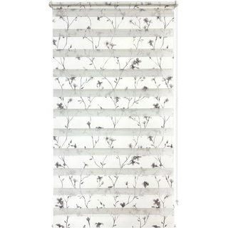 Doppelrollo OTTO HOME "MINNA" Gr. 3, grau, B:50cm H:150cm, Polyester, Rollos, Doppelrollo, mit Floralem Design - sehr beliebt, Topseller