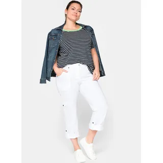 sheego Cargohose Damen Langgrößen Weiß 116
