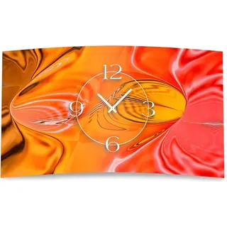 Abstrakt apricot pfirsich orange Designer Wanduhr modernes Wanduhren Design leise kein ticken dixtime 3D-0229 - Orange