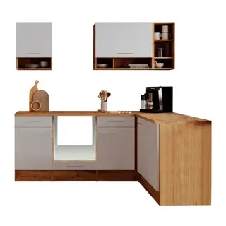 Respekta Winkelküche L-Form 220 x 172 cm Weiß