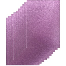 YXJDWEI 10 Blatt Glitzer Papier Glänzend Bastelpapier A4 Farbiges Tonpapier Sortiert Glitzer Karte Glitterkarton Patchwork Bling-Bling Karton für DIY Handwerk Scrapbooking (Rosa-lila)