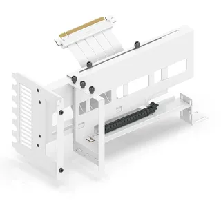 EZDIY-FAB Vertikale PCIe 4.0 GPU Halterung Grafikkartenhalterung,Videokarten VGA Support Kit mit PCIe 4.0 X16 Gen4 Weiß Riser Kabel 90 Grad Rechter Winkel-Weiß