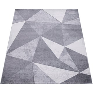 Paco Home Teppich Wohnzimmer Kurzflor, Vintage Abstrakt Modern Geometrisch Rautenmuster 160x220 cm,