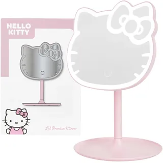Get Trend Hello Kitty Sanrio LED Kosmetikspiegel mit Beleuchtung, Rund, Batteriebetrieben, Schminkspiegel mit Licht, Geschenke für Frauen & Teenager (Rosa/Hello Kitty)
