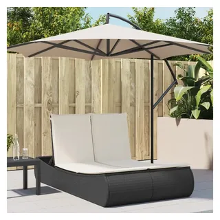 vidaXL Doppel-Sonnenliege 200 x 75 x 34 cm Schwarz