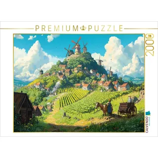 CALVENDO Puzzle Das Tal der Winde - Anime Landschaft | 2000 Teile Lege-Größe 90x67cm Foto-Puzzle für glückliche Stunden