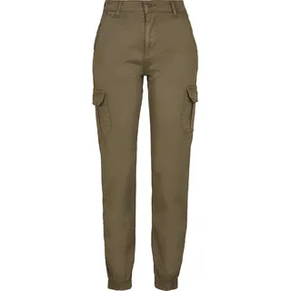 Urban Classics Damen Ladies High Waist Cargo Pants Hose, Grün (Olive 00176), W(Herstellergröße: 31)