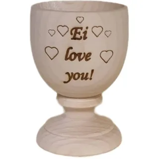 Dreambase Eierbecher, Eierhalter Holz, (Ei Love You)