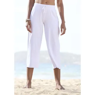 Beachtime 7/8-Strandhose, aus weichem Jersey, Wide-Leg, Jogginghose, Relaxhose Beachtime weiß