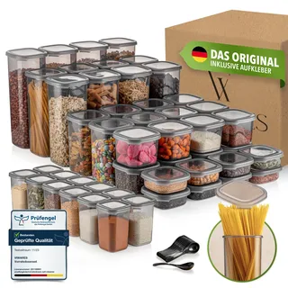 Viwares Vorratsdosen mit Deckel Luftdicht, 48er Vorratsbehälter Set | BPA-Frei, Vorratsdose zur Müsli Mehl Aufbewahrung Küche, Frischhaltedosen für Lebensmittelaufbewahrung, Organizer Küche