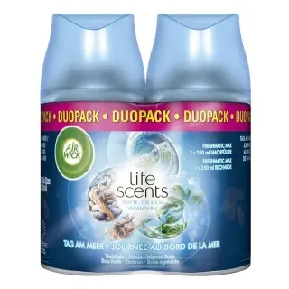 AIR WICK Freshmatic Max Nachfüller, 2 x 250 ml, Nachfüllduft passend für Freshmatic Max Complete Spender, Tag am Meer, life scents
