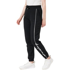 Armani Exchange Damen Signature Logo French Terry Sweatpants, Schwarz, M EU