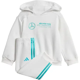 adidas Unisex Baby MERCEDES - AMG PETRONAS FORMULA ONE TEAM DNA BABY JOGGER LONG SLEEVE, white/semi mint rush, 0-3 Months