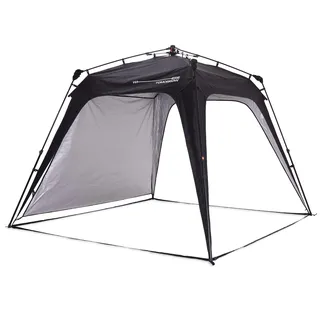 Lumaland Outdoor Pavillon 2,5 x 2,5m | Wasserdicht & UV-Schutz | Gartenzelt inkl. 1x Seitenteil & Tasche & Heringe | Robuster Camping & Partyzelt | Pop Up Zelt Aufbau in 2 Minuten [Schwarz]