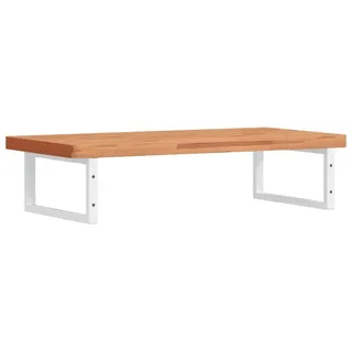 vidaXL Waschbeckenregal Wandmontage Stahl und Massivholz Buche - Braun