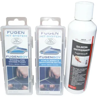 Fugenboy Set 5mm / 8mm / rund + Set 11mm /14mm /17mm + Silikonentferner 250ml