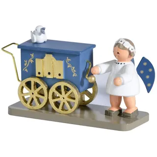 KWO Kunstgewerbe-Werkstätten Olbernhau GmbH KWO Erzgebirge Engel mit Leierkasten 5 cm