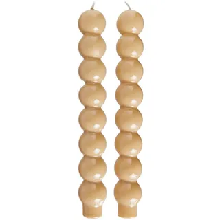 Butlers Staberzen (2er Set) Bubbles , Beige , Paraffin , 3.5x24x3.5 cm , Dekoration, Kerzen & Kerzenhalter