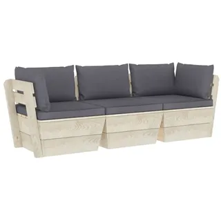 vidaXL Palettensofa 3-Sitzer 200 x 80 x 70 cm Grau