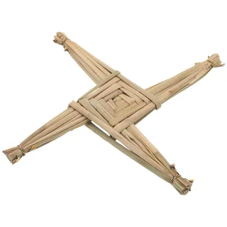 SHINEOFI Handgefertigtes Irisches Strohkreuz Brigid Kreuz als Spirituelle Wand und Tischdekoration Robustes Naturmaterial für Bauernhaus und Kirchenaltar