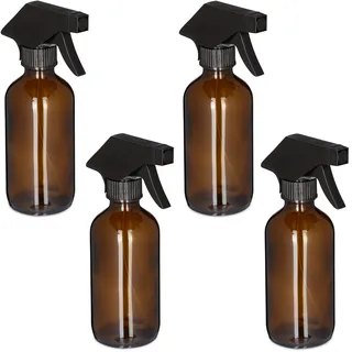Relaxdays Sprühflasche Glas 230 ml 4er Set