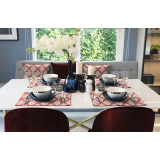 Platzset ADAM "Maroccan Shiraz Light" Gr. 1, rot, B:40cm L:40cm, Obermaterial: 100% Baumwolle, Platzsets, Platzset, GOTS organic,zertifiziert durch CERES 0242,Made in Germany