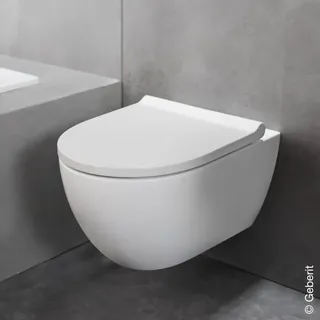 Geberit Acanto Set Wand-WC Tiefspüler, geschlossene Form, TurboFlush, mit WC-Sitz, 502774008