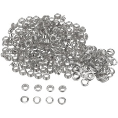 sourcing map 200 Satz Tüllen Kit Metall Ösen 4.5mm 0.18" Tülle Werkzeug für Schuhe Kleidung Gürteltasche DIY Projekt Silber Ton