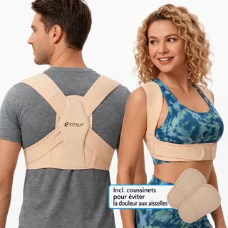 Vitalic Haltungskorrektor Rückenbandage – Haltungstrainer für Männer und Frauen 1 St blau Unisex