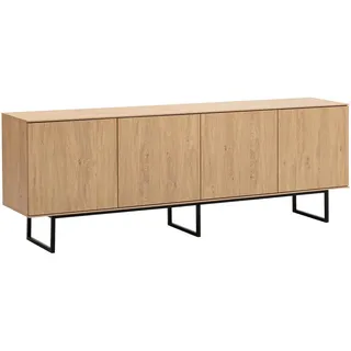 Modante Lowboard , Eichefarben , Metall , 4 Fächer , 200x70x40 cm , Typenauswahl, Beimöbel erhältlich, in verschiedenen Größen erhältlich , Wohnzimmer, TV Möbel, Lowboards