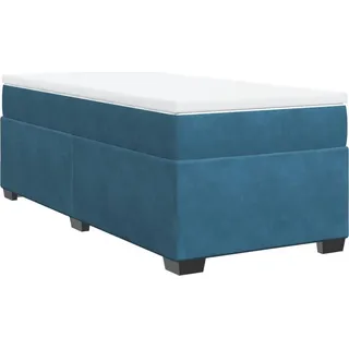 vidaXL Boxspringbett mit Matratze Dunkelblau 80x200 cm Samt - Blau