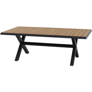 Siena Garden Tirana Gartentisch 200 x 100 x 74 cm Grau/Teak