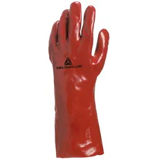 Deltaplus PVC733510 Pvc-Handschuhe - Länge 35 Cm, Rot, Größe 10