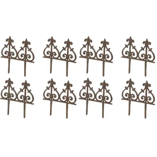 Dehner Beeteinfassung Speer nostalgisch, 4 Stück, je ca. 30.5 x 29.5 x 1 cm, Gusseisen, edelrostfarben (Packung mit 2)