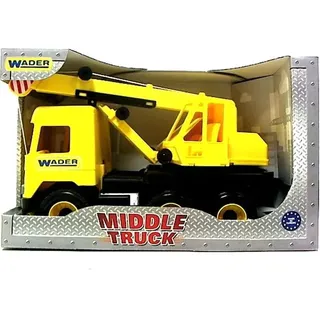 MIDDLE TRUCK Kran gelb-schwarz im Schaukarton