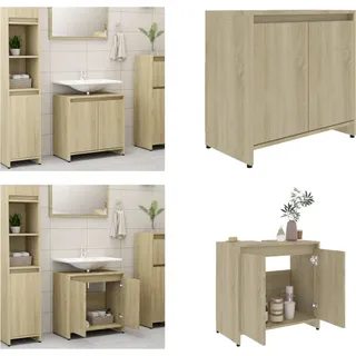 vidaXL Badezimmerschrank Sonoma Eiche 60x33x61 cm Holzwerkstoff - Badezimmerschrank - Badezimmerschränke - Schrank - Schränke - Braun