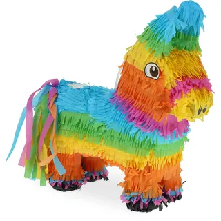 Relaxdays Pinata 38 x 35 x 12 cm Regenbogen