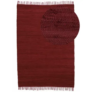 carpetfine Teppich »Kelim Chindi uni, auch als Läufer« rechteckig 5 mm Höhe Wendeteppich, reine Baumwolle, handgewebt, Uni-Farben, mit Fransen, lila