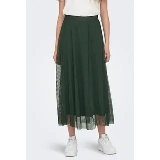 Maxirock ONLY "ONLLAVINA SKIRT JRS", Damen, Gr. M (38), grün (duffel bag), Jersey, Obermaterial: 100% Polyester, unifarben, wadenlang, Röcke Maxirock, Polyester, Topseller