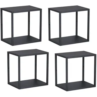 [en.casa] Wandregal 4 tlg. Schwarz