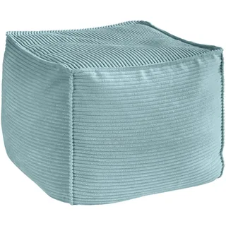 Hom`in Pouf , Hellblau , Textil , Füllung: Styroporkugeln , 66x40x66 cm , Blauer Engel, Goldenes M, Oeko-Tex® Standard 100, DGM-Klimapakt , Indoor , Wohnzimmer, Sessel, Hocker & Hockerbänke, Poufs