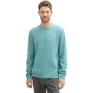 TOM TAILOR Rundhalspullover mit Rippstruktur, blau